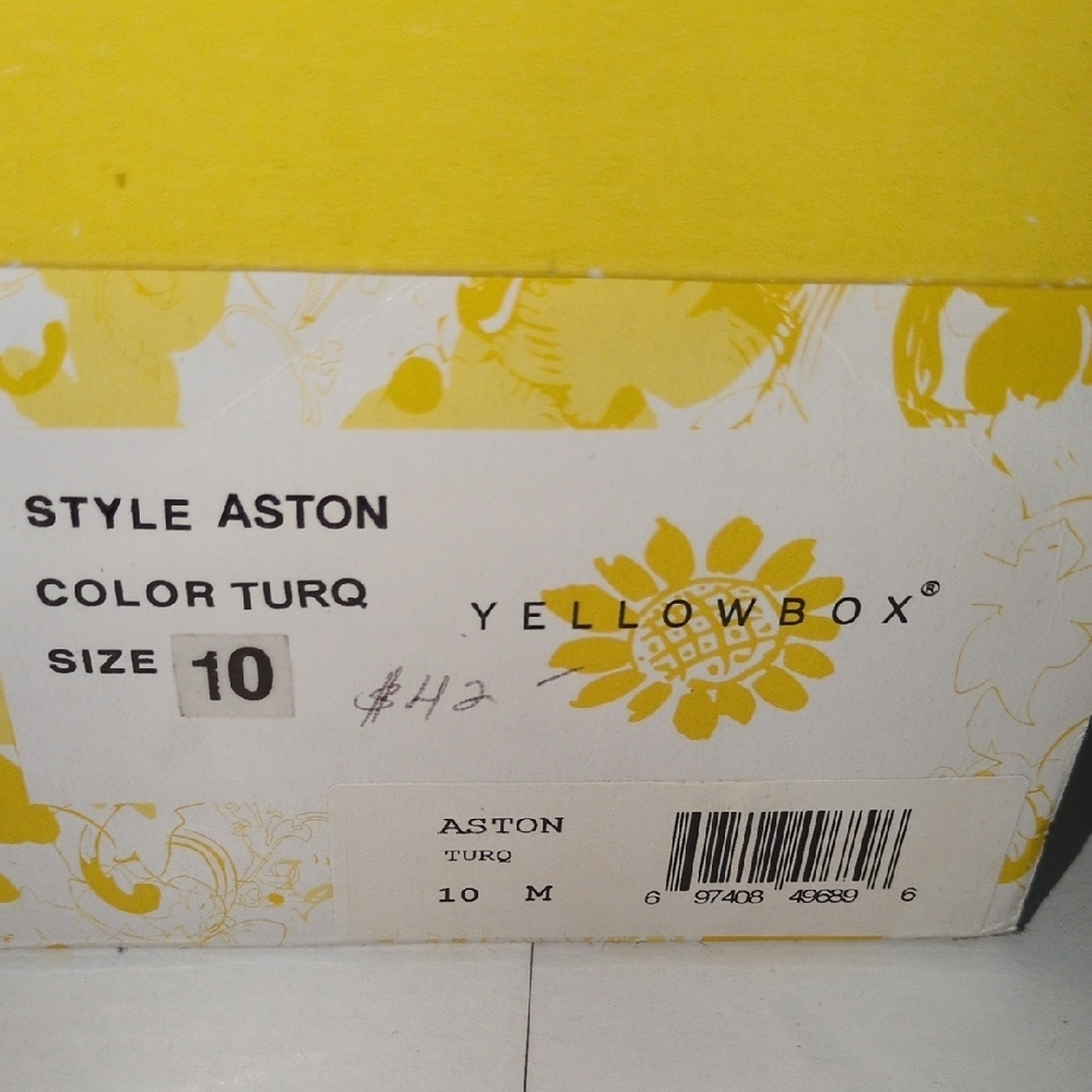 Yellow Box Black and Teal Polka Dot Sandals - Picture 14 of 14